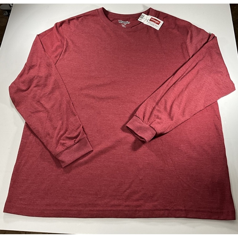 Wrangler Sun Dried Tomato Heather/Red Long Sleeve Soft Pullover Men's XXL